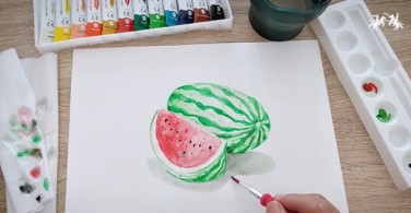 Cara Melukis Watermelon dengan Watercolour